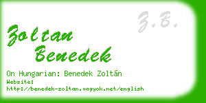 zoltan benedek business card